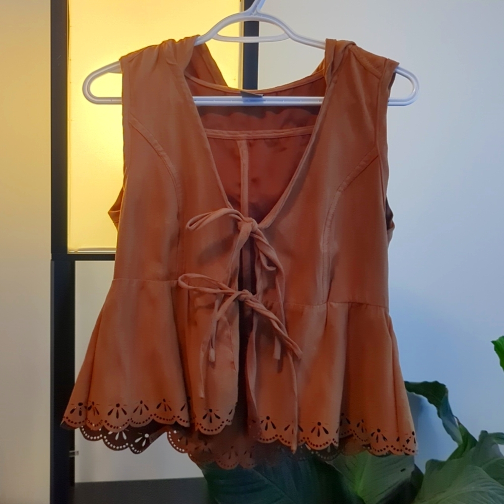 Vero moda wakka waistcoat suede material